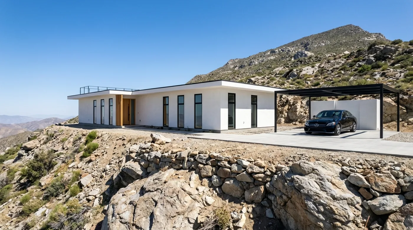 Escondido single-family residence with carport, hillside exterior