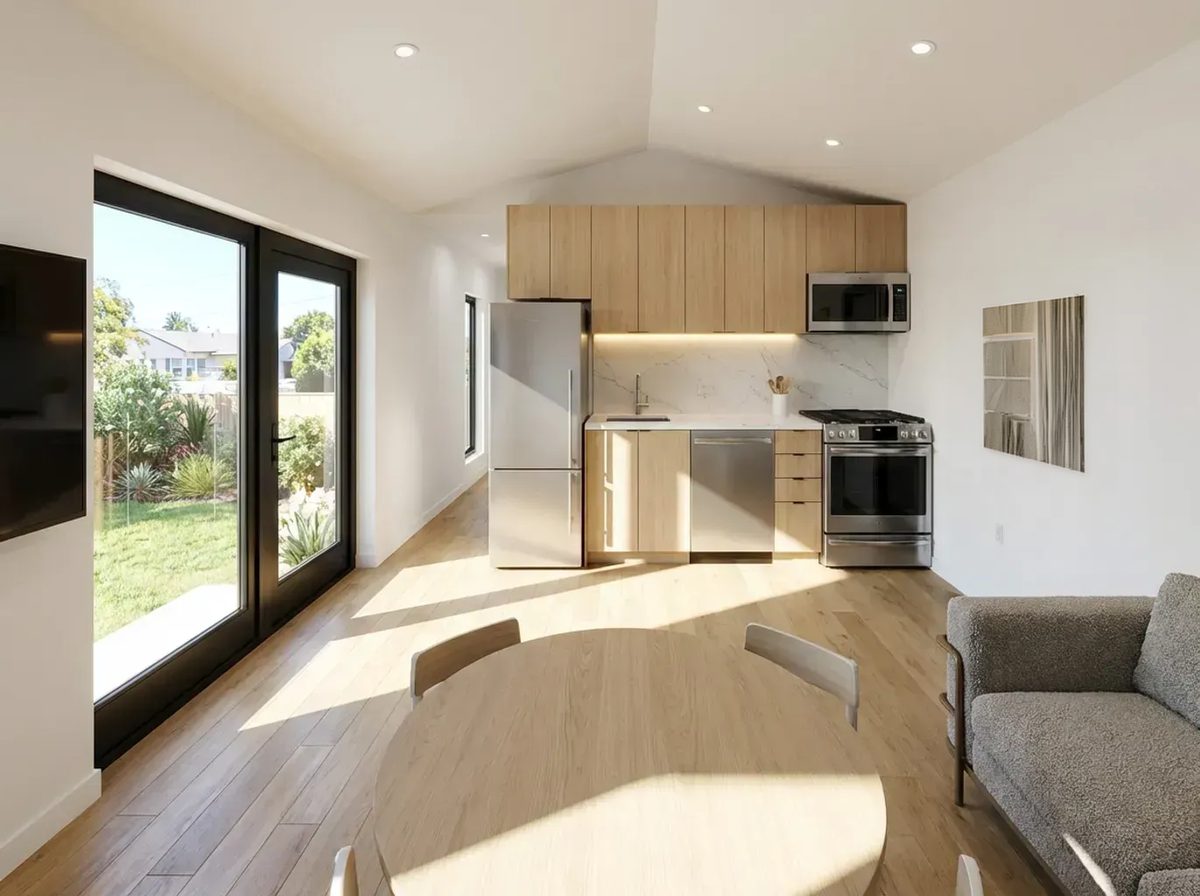 Altadena ADU living and kitchen space