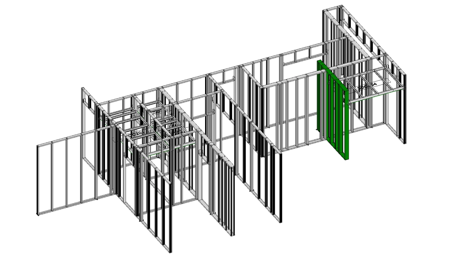 4C interior partition framing layer